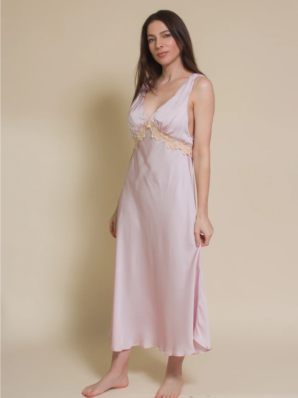Olivaceous Pink Slip Midi Dress